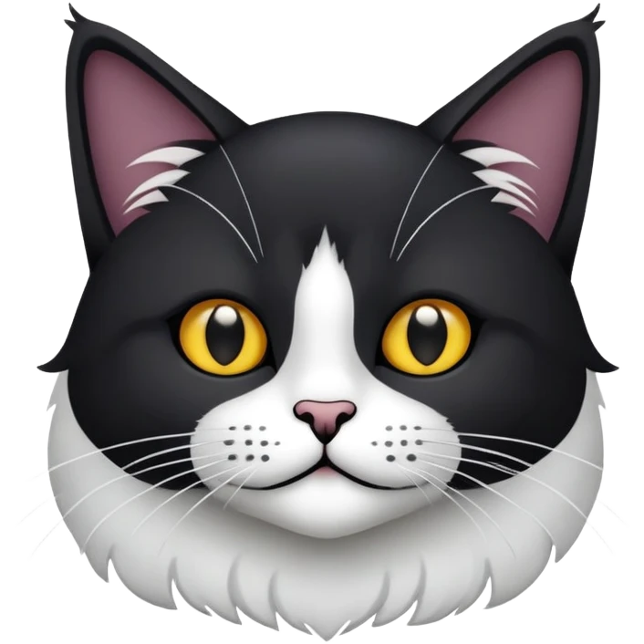 kucing anggora warna hitam putih emoji