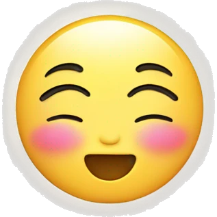 Smiling blushing face with eyes closed with sparkles around it emoji