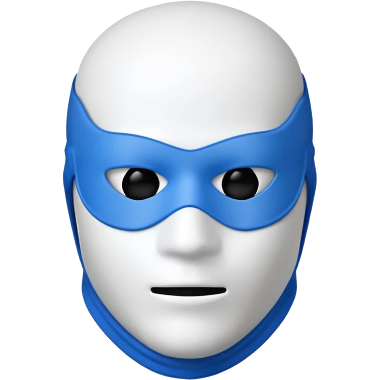 ski mask blue and white on half  emoji