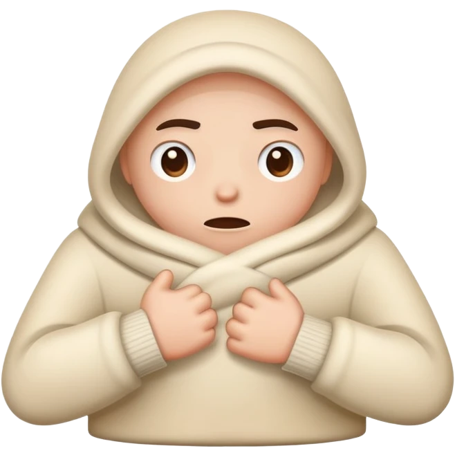 cartoon character shivering with cold saying brr emoji