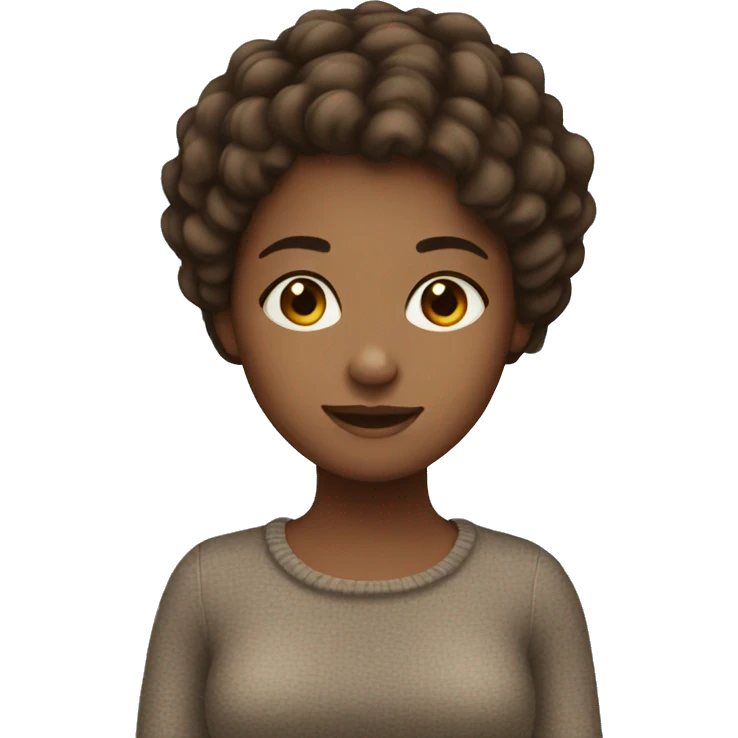 Cozy girl brown short hair emoji