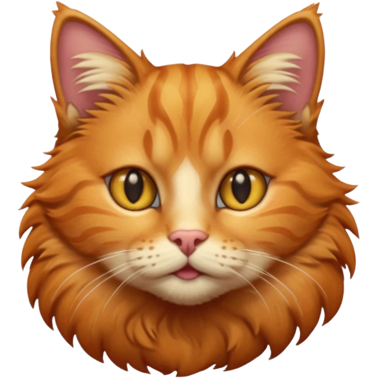 A high-resolution photo-realistic digital illustration of a ginger tabby cat emoji