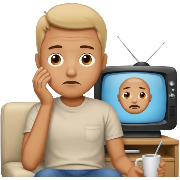 bored man watching television emoji