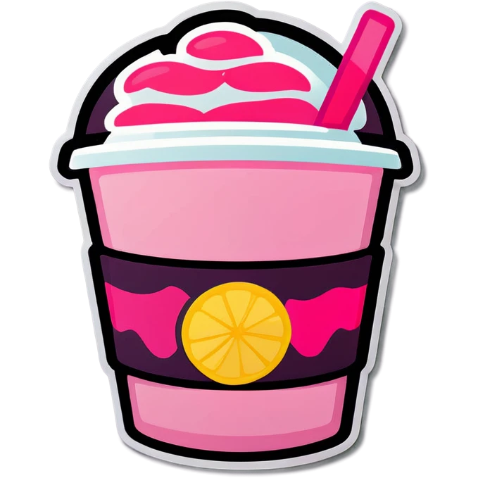 Pink Cup of coffee with lemonade emoji