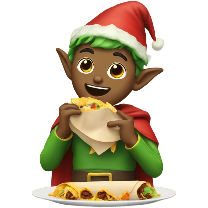 Elf eating a burrito  emoji