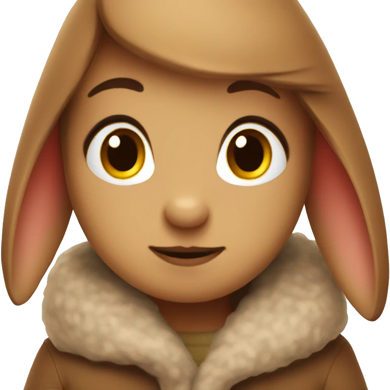 Cozy autumn bunny brown emoji