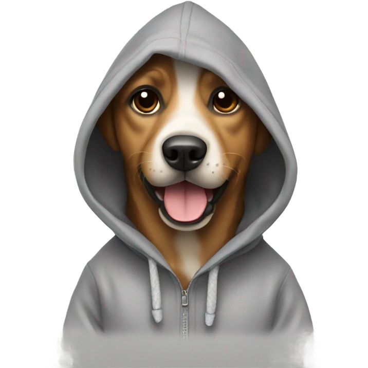 Dog wearing a hoddie emoji