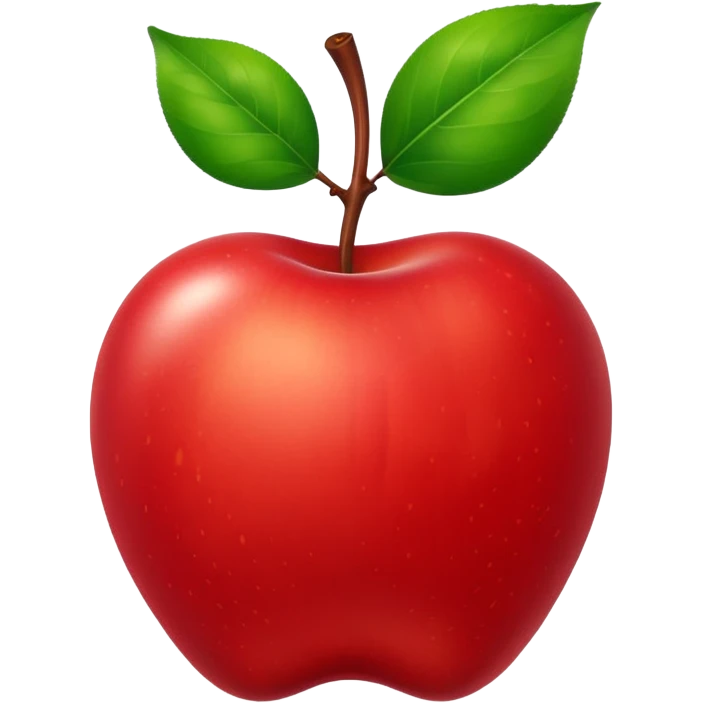glossy apple with leaf, no text emoji