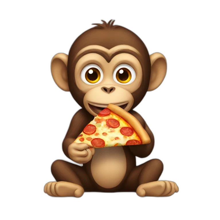 Monkey eating pizza emoji