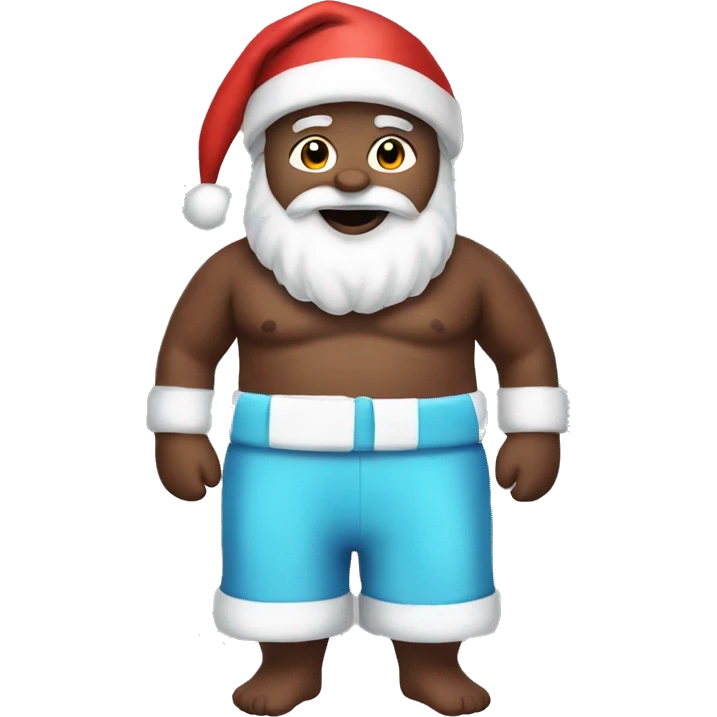 Santa Claus in a swimsuit emoji