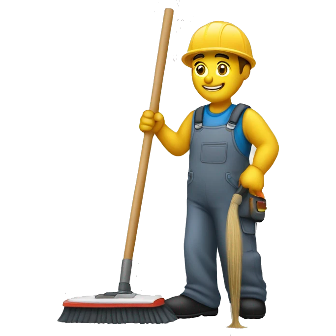 electrcian sweeping with a broom emoji