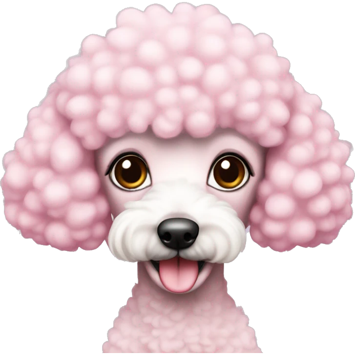 Mini cute pink poodle blanca emoji