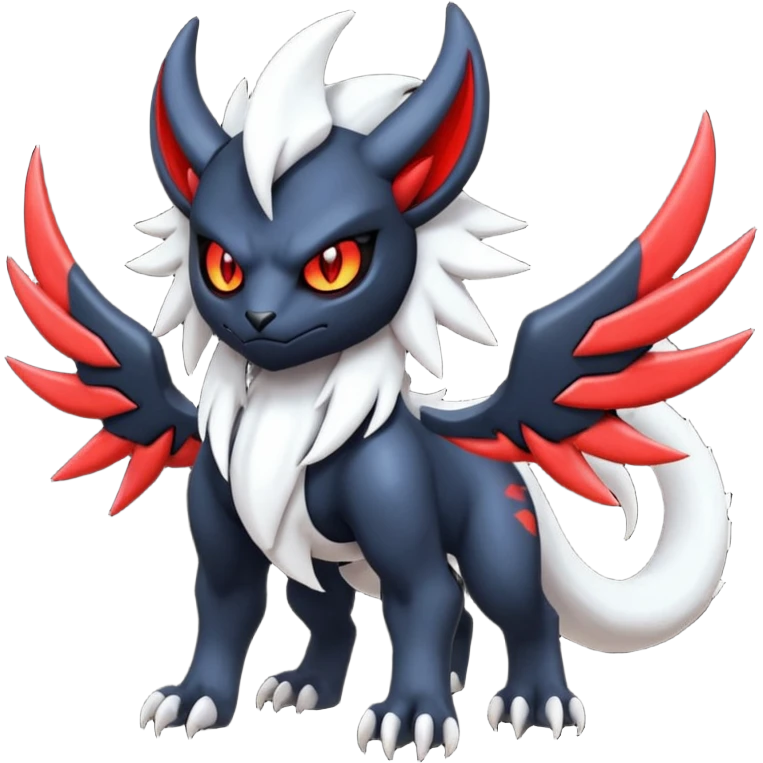 Handsome cool badass edgy Absol-Litten-Darkrai-Giratina-Yveltal-Pokémon-Fakémon-fusion-hybrid-creature emoji