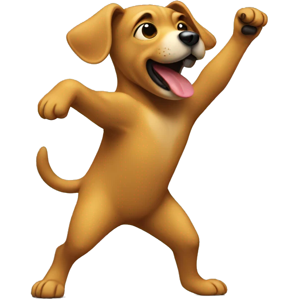 Dog doing dab emoji