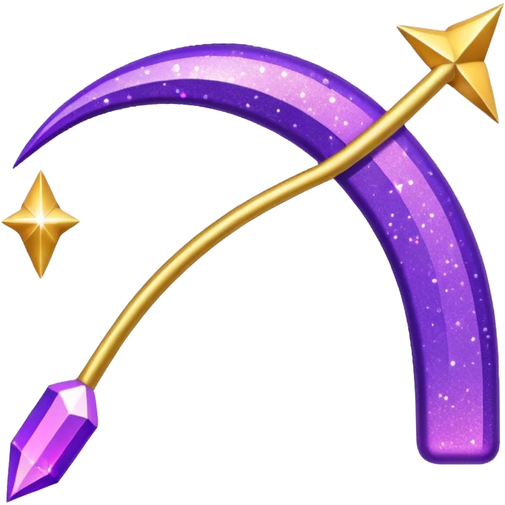 Glitter Arco e flecha roxo emoji