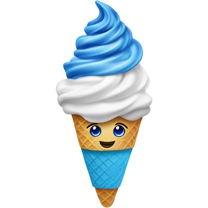 blue soft serve ice cream with blueberry swirl emoji