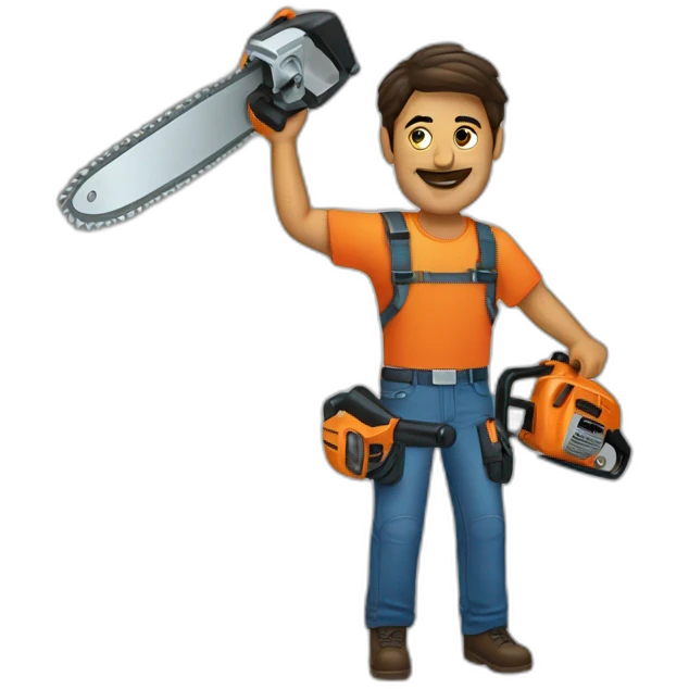 Javier Milei with a chainsaw emoji