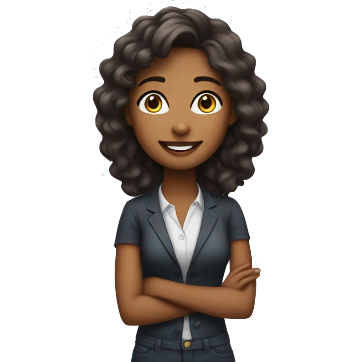create a cute girl next door emoji being professional emoji