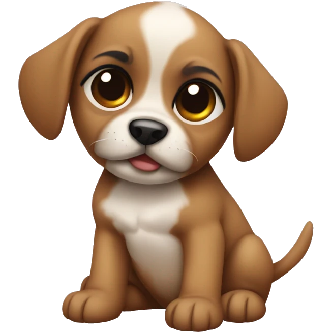 baby puppy with brown eye patch emoji