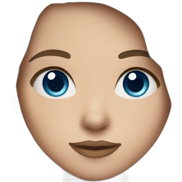Woman with brown hair and blue eyes emoji