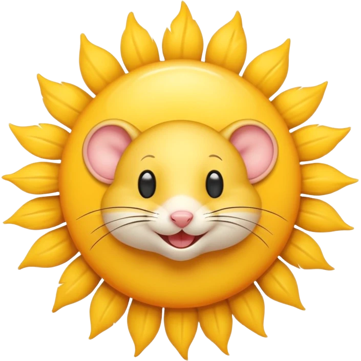 A mouse inside of a sun ☀️ 🐭 emoji