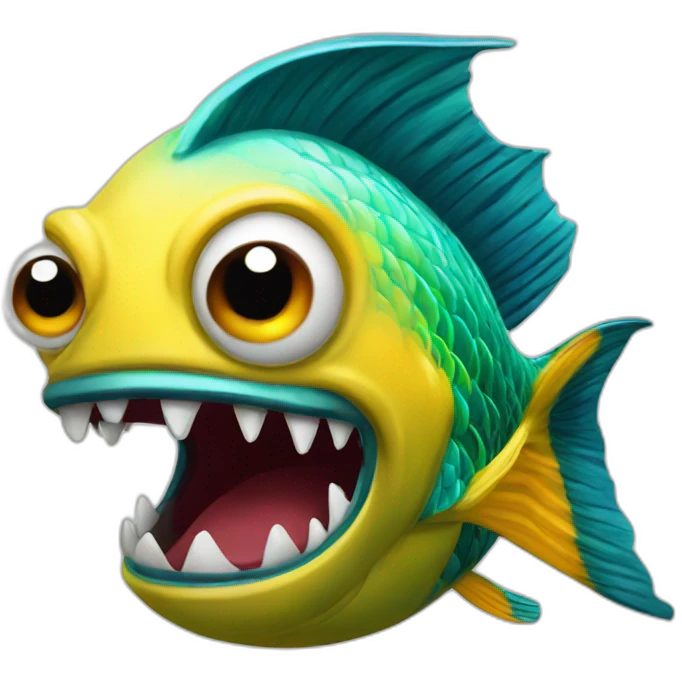 extreme angry insane crazy fish emoji