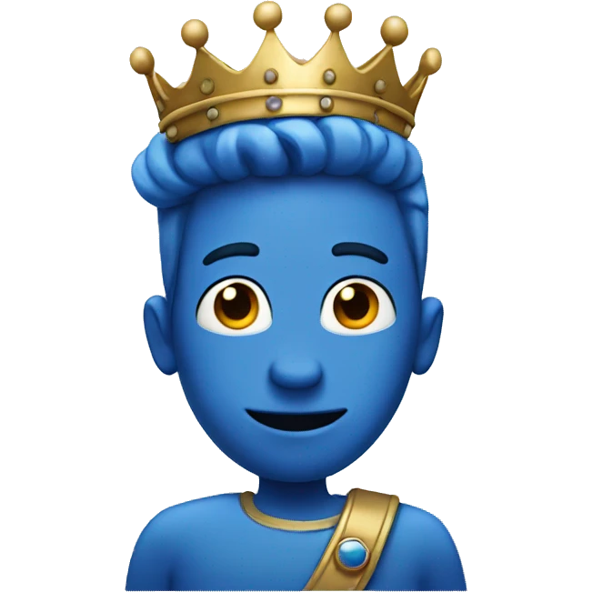 A blue guy with a crown emoji