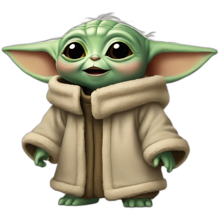 Baby Yoda feliz, riendo, lleno de alegria emoji