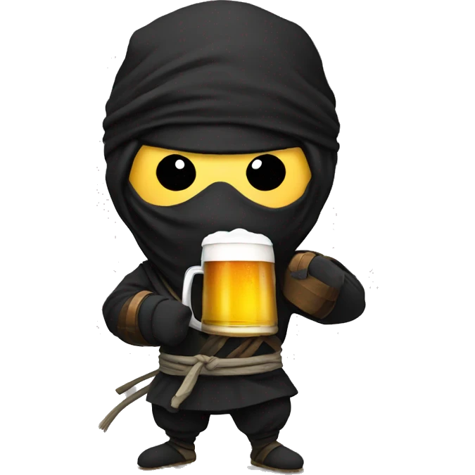 Ninja with beer emoji