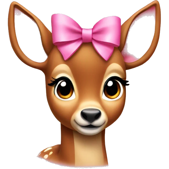 a bambi with a pink bow emoji