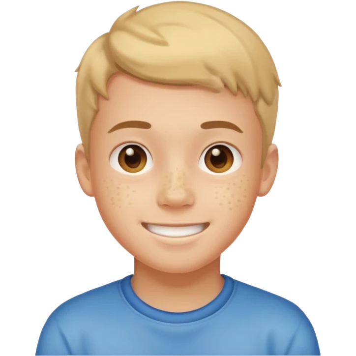 boy teenager with acne smiling emoji