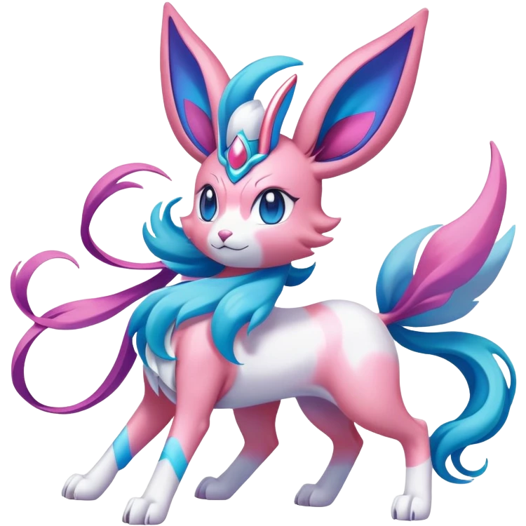Colorful Sylveon-Suicune-hybrid emoji