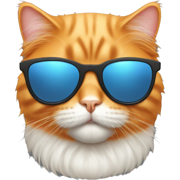 Persian Orange cat with sunglasses emoji