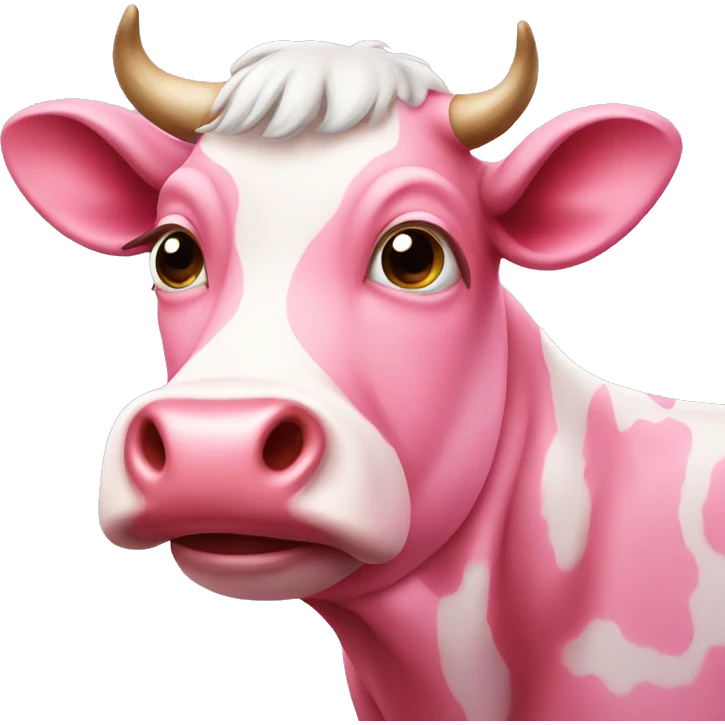 Pink cow emoji