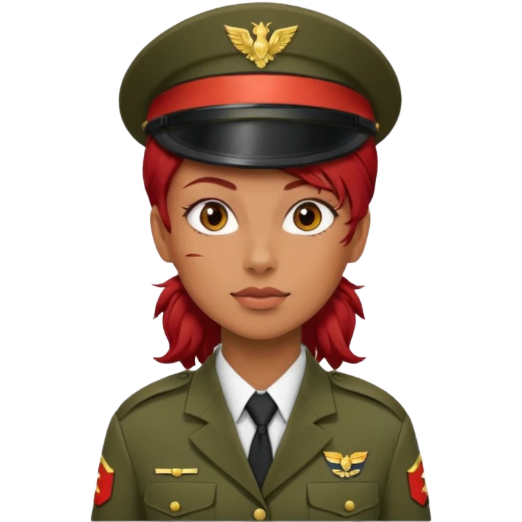 Female Soldier red hair emoji