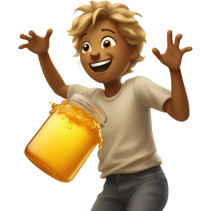 Throwing honey up emoji
