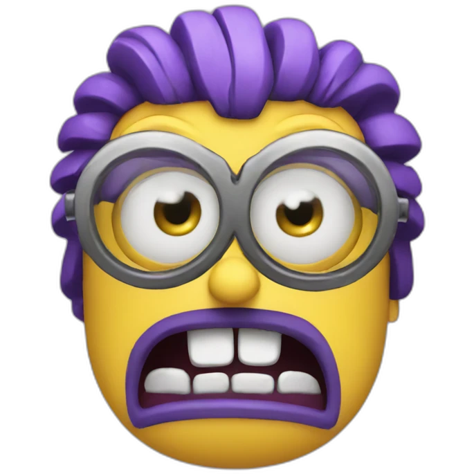 angry purple minion emoji