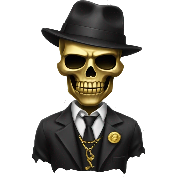 Zombie gold skeleton gangster emoji