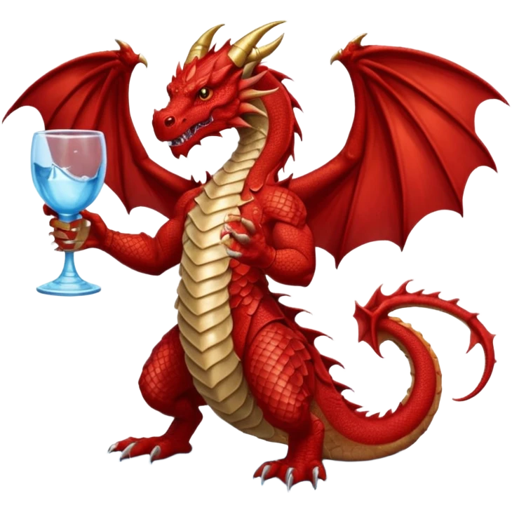 red dragon holding a drink emoji