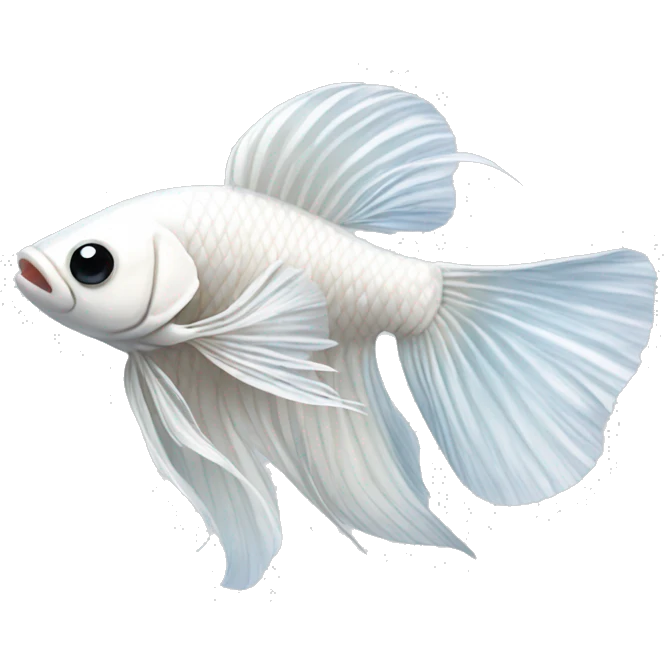 White betta fish happy emoji