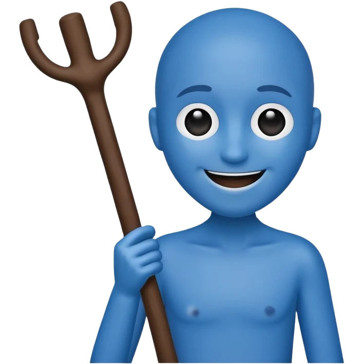 Blue stick figure happy emoji