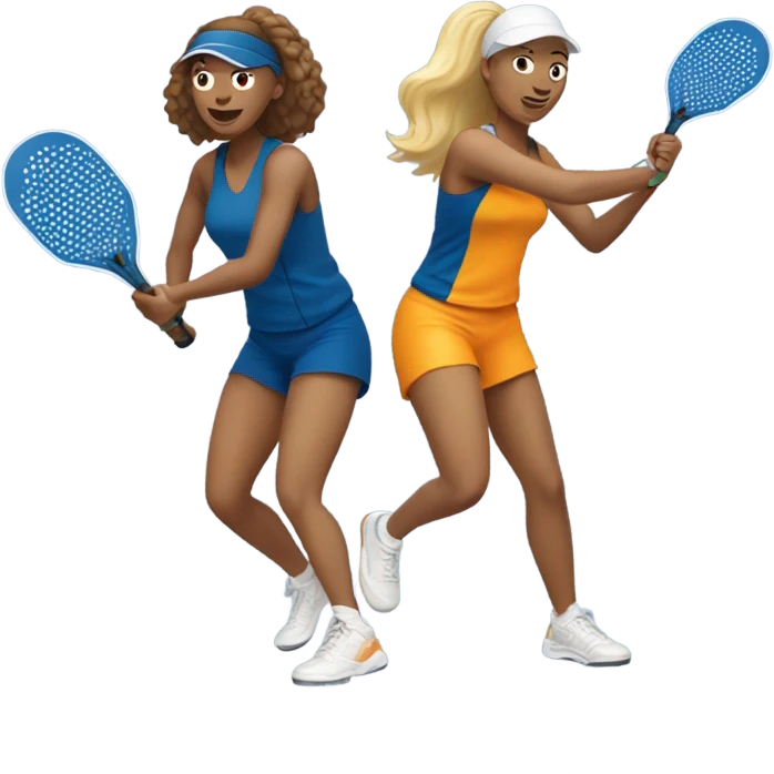 2 white women playing pickleball  emoji