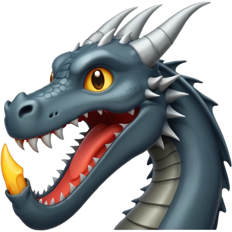iOS style emoji, minimal dragon fang, dark fantasy object emoji