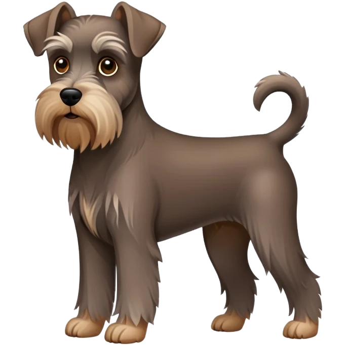 brown schnauzer dog full body emoji