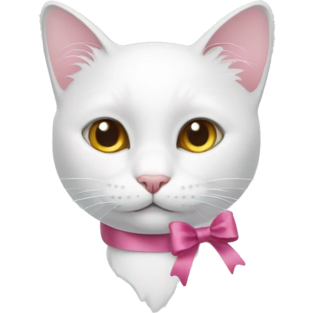 White cat ribbon  emoji