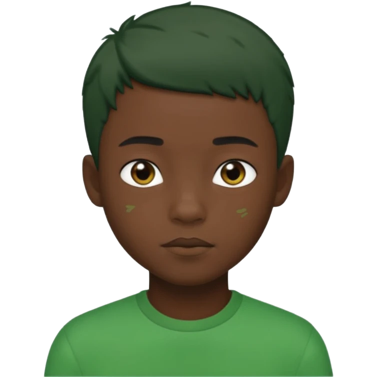 black boy with green short hair emoji