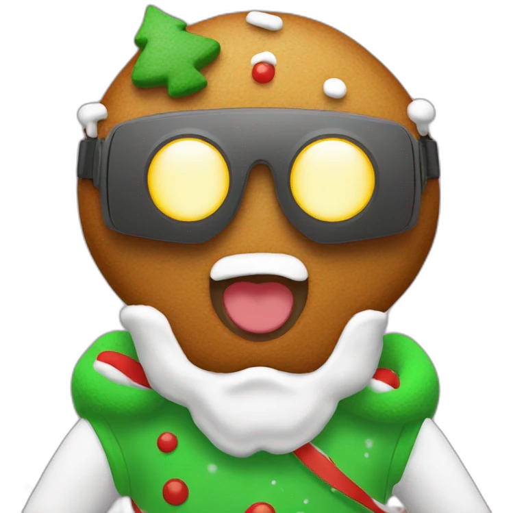 gingerbread man christmas in vr headset emoji