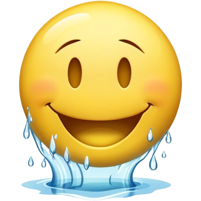 smiley face with water being poured down its throat emoji
