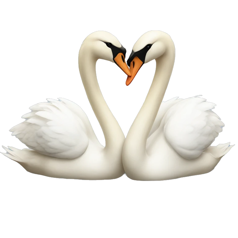 kissing swans  emoji