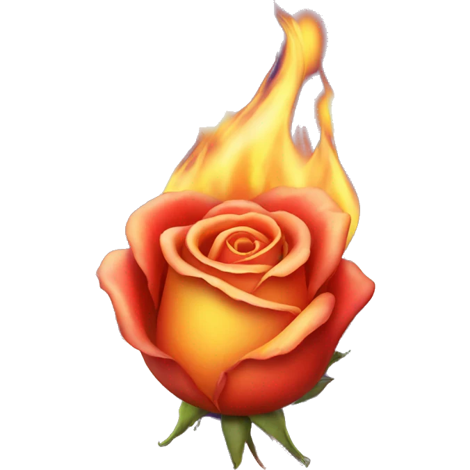 Rose on fire emoji